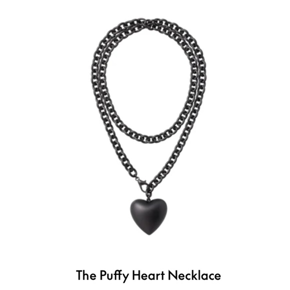Roxanne Assoulin Jewelry - Roxanne Assoulin The Puffy Heart Necklace in Black